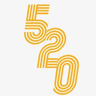 黄色520艺术字免抠