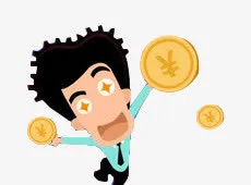 拿金币的人物免抠