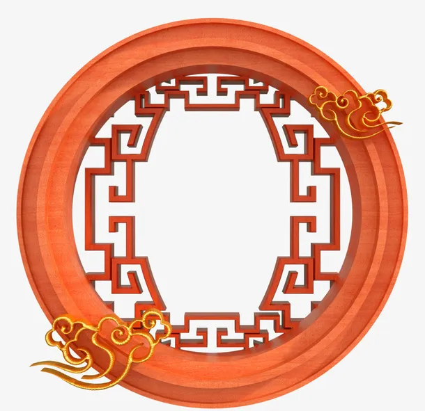 国潮边框古风中国风窗户免抠