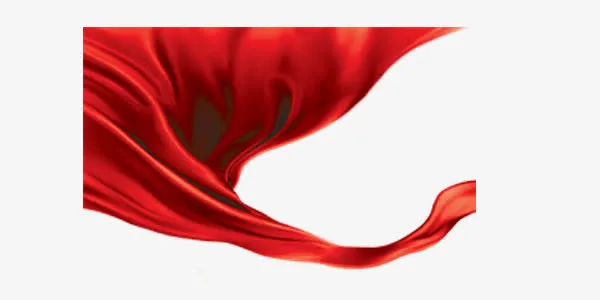 红色丝绸元素免抠