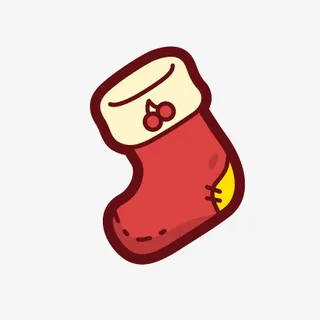 圣诞节圣诞袜子卡通插画手绘免抠