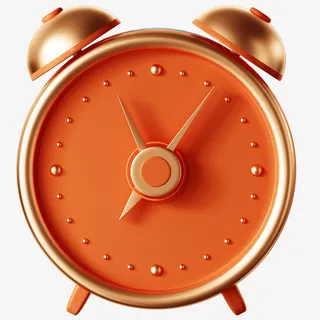 C4D 橙色 闹钟 电商 商铺素材免抠