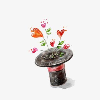 魔术帽里的爱心免抠