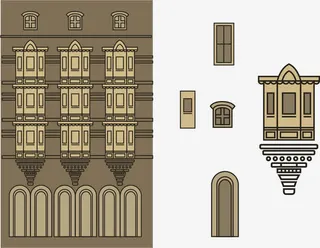 矢量图西方建筑免抠