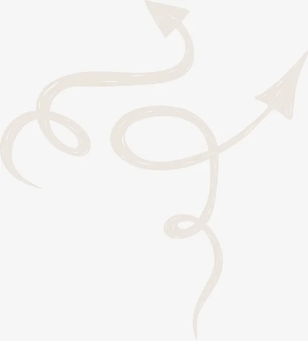 简约浅色弯曲箭头免抠