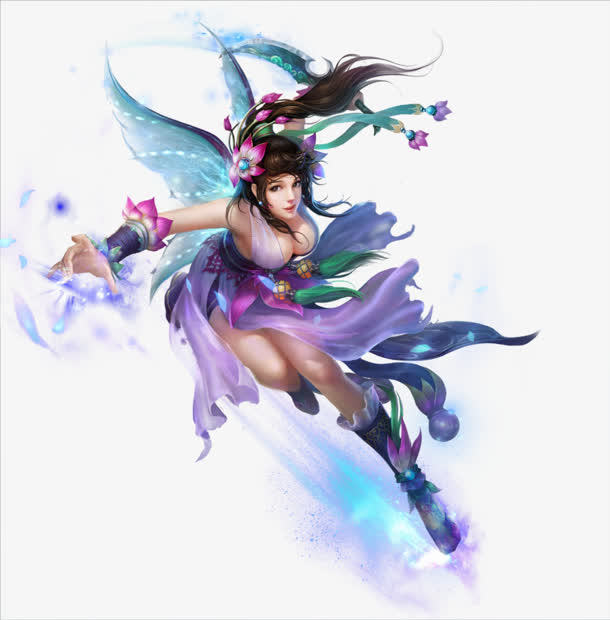 荷花服装美女 png素材免抠
