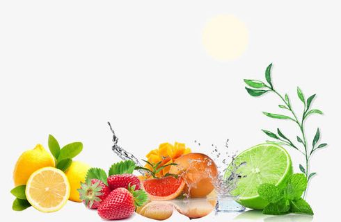 水果小清新卡通景色免抠