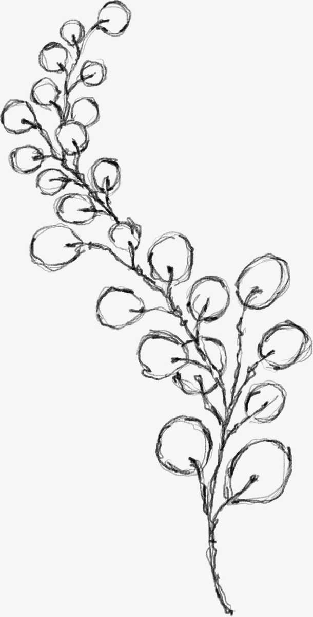 水墨植物元素10免抠