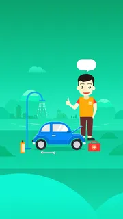 简约小清新汽车保养H5背景素材高清