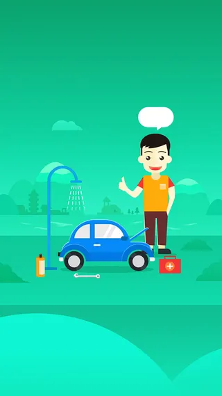 简约小清新汽车保养H5背景素材高清