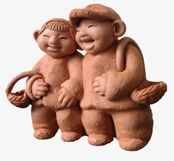 泥塑夫妻双双把家还免抠
