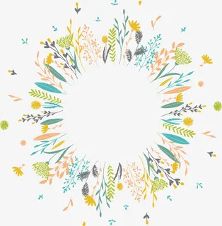 清新矢量素雅装饰小花小草边框免抠