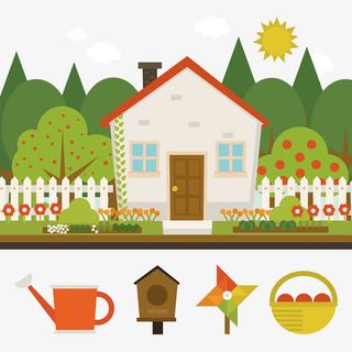 卡通别墅院子免抠