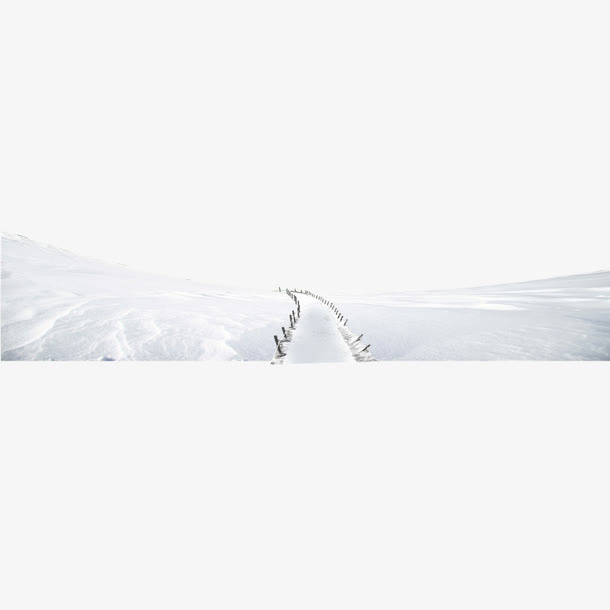 雪地里的一条小路矢量图免抠