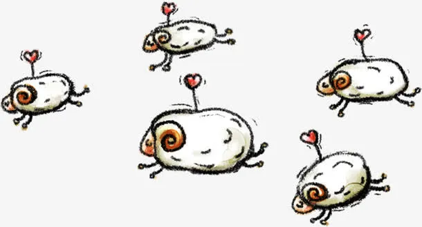 扁平彩绘风格创意奔跑的绵羊免抠