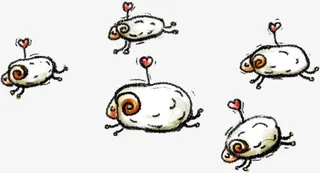 扁平彩绘风格创意奔跑的绵羊免抠