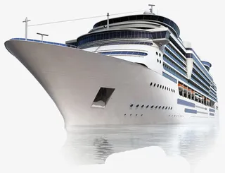 航行在水上的轮船免抠