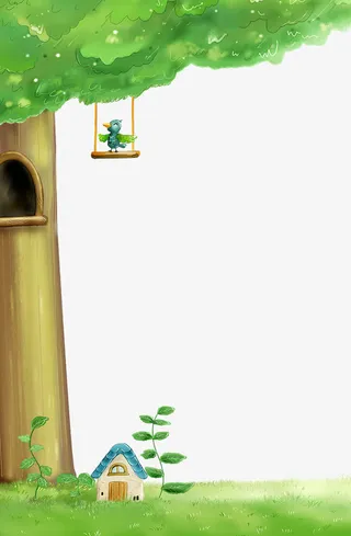 春天绿色踏春清明节海报免抠