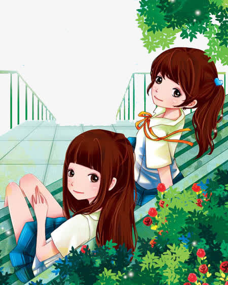 卡通小女孩免抠