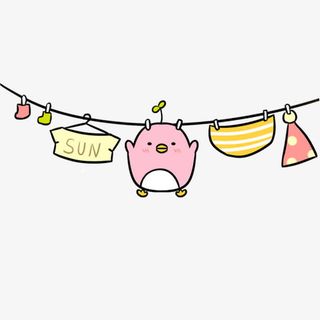 可爱卡通挂衣服免抠