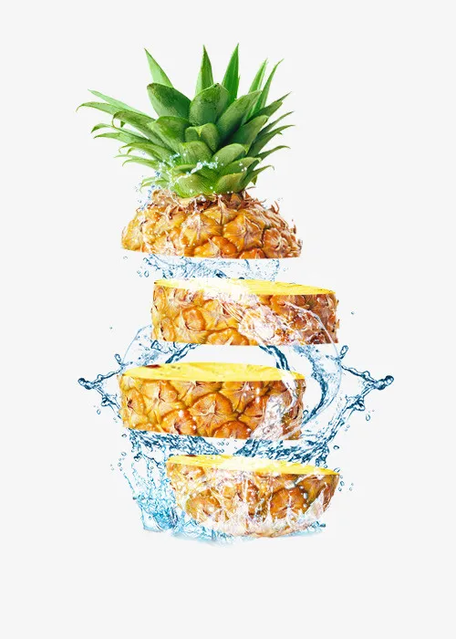 水花菠萝切片免抠