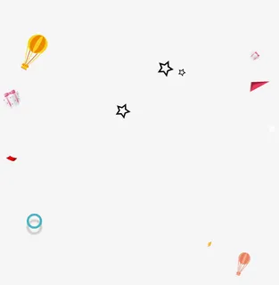 星星热气球几何礼盒图形漂浮素材免抠漂浮几何图元素