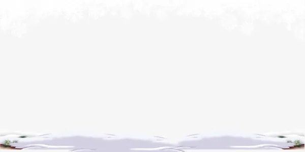 白色雪景上下边框免抠