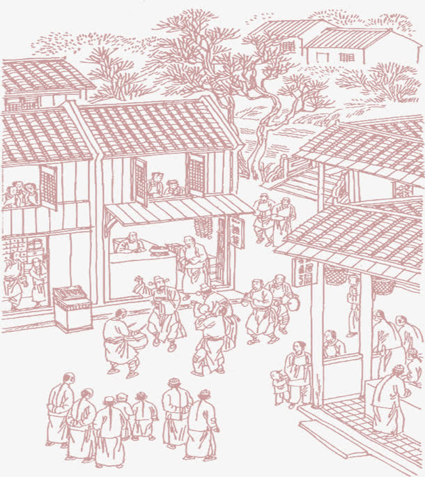 古代街道免抠
