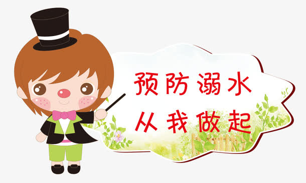 防溺水提示牌免抠