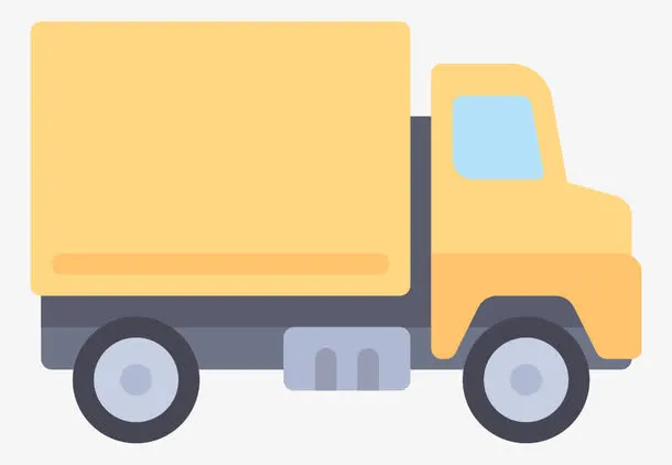 黄色的小货车免抠