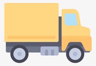 黄色的小货车免抠