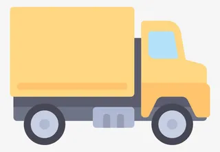 黄色的小货车免抠