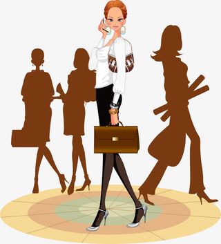 矢量制服美女免抠