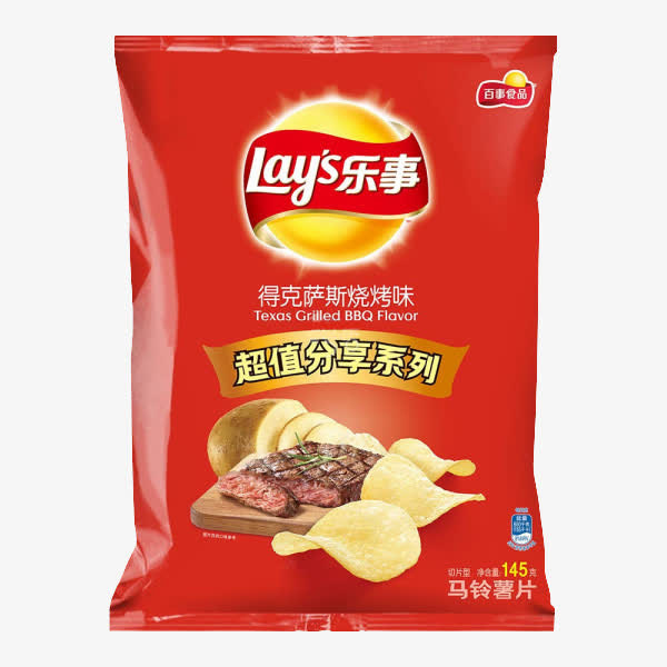 乐事得克萨斯烧烤味145克免抠