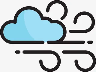 多云强风天气免抠