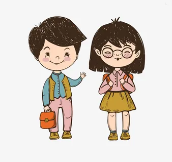 卡通学生免抠
