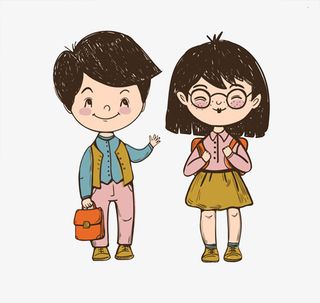 卡通学生免抠