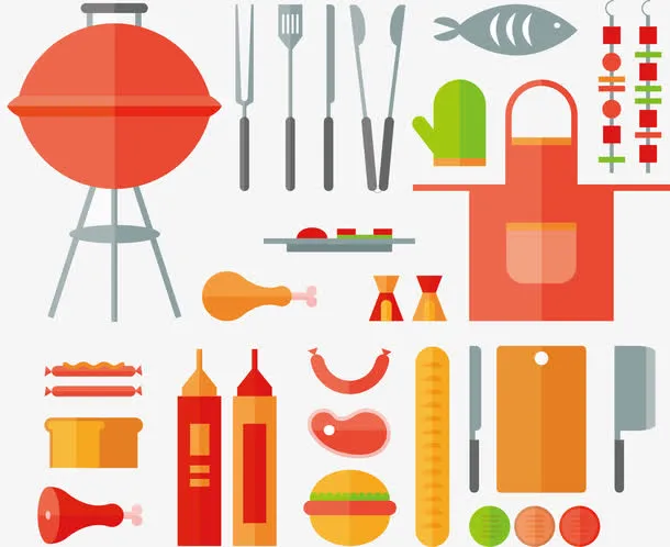 手绘餐具矢量图免抠