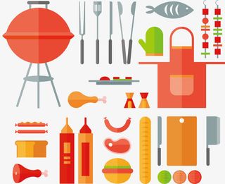 手绘餐具矢量图免抠