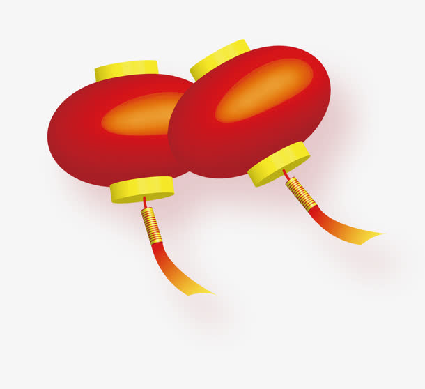 中国风大红色灯笼免抠