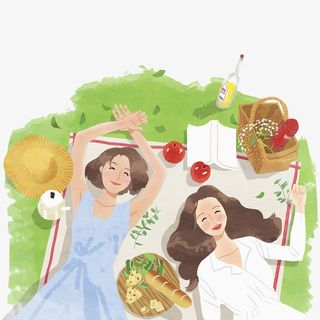 小清新可爱手绘旅行户外野炊免抠免抠