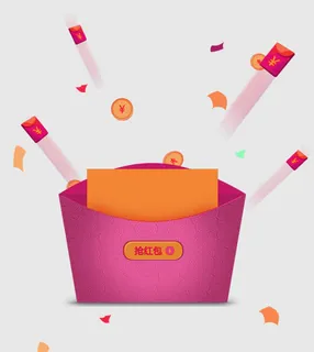 漂浮的红包金币免抠