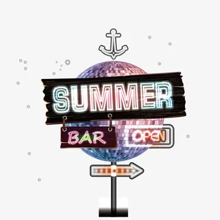 矢量球形霓虹灯免抠