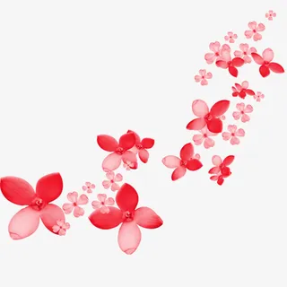 红色花朵漂浮素材免抠