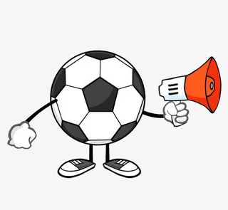 拿喇叭的足球小人免抠