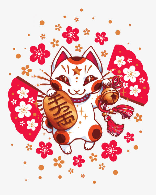 矢量招财猫免抠