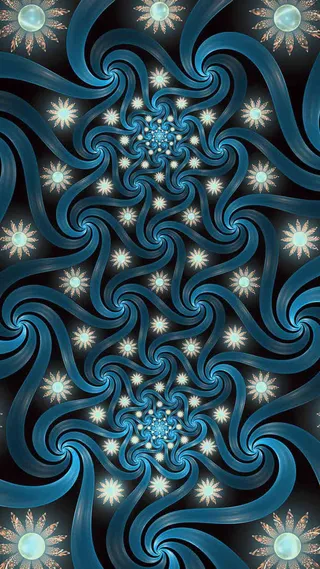 蓝色神秘花纹光效免抠