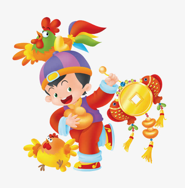 鸡年春节设计元素免抠