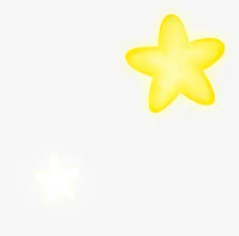 黄色白色五角星毕业季免抠