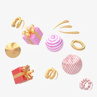 C4D活动 节日 礼盒背景